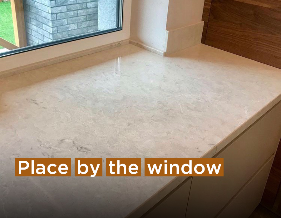 Windowsills made of acrylic solid surface and quartz stone: shapes, dimensions and recommendations